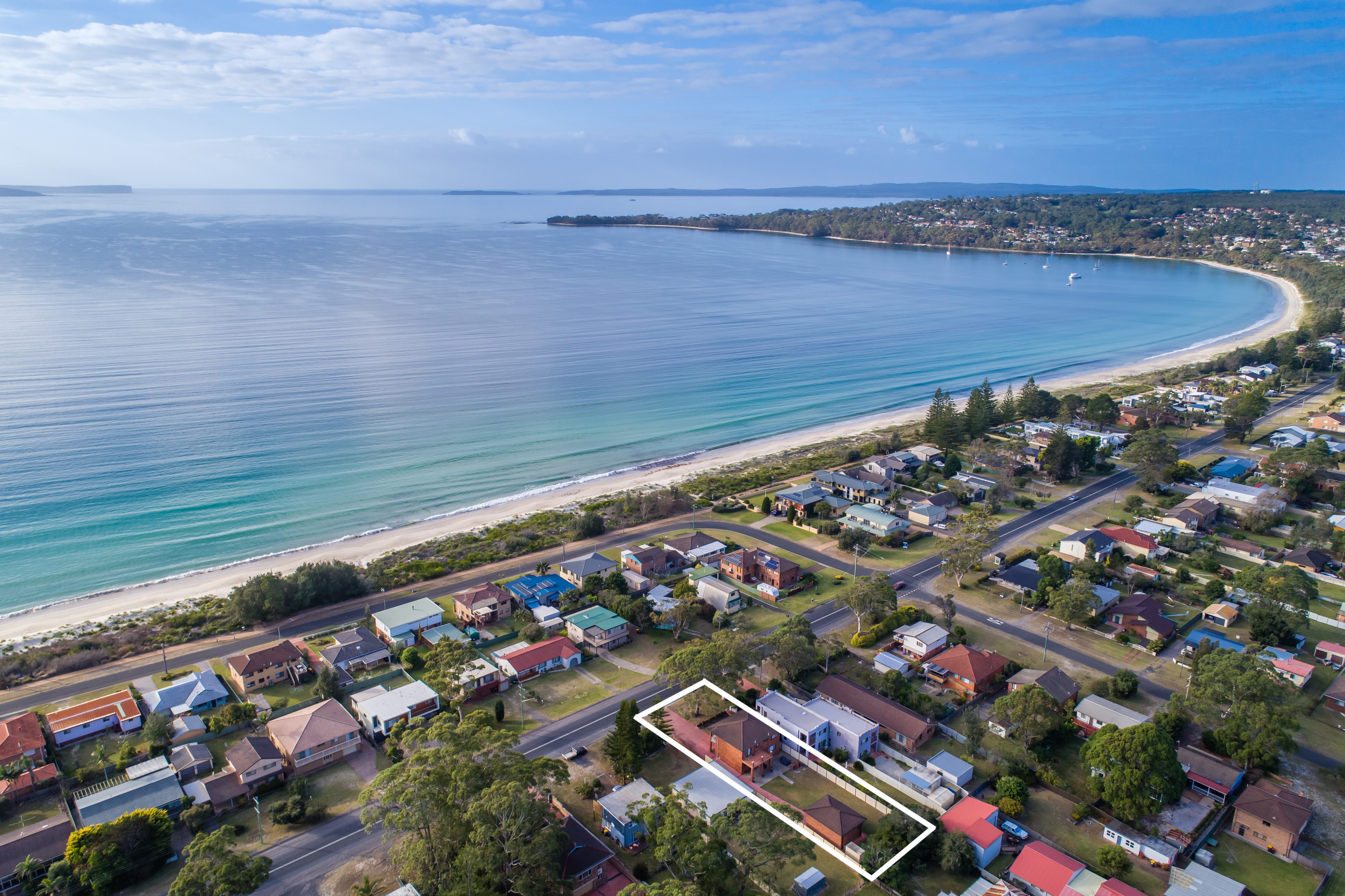 Aerial view of Vincentia showing Southern Belle property location and Jervis Bay
